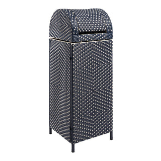 Nivoria 31.39-Gallon All-Weather Wicker/Metal Swing Top Hideaway Outdoor Trash Can