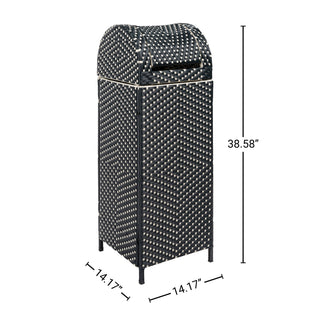 Nivoria 31.39-Gallon All-Weather Wicker/Metal Swing Top Hideaway Outdoor Trash Can