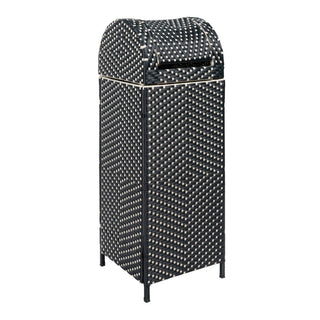 Nivoria 31.39-Gallon All-Weather Wicker/Metal Swing Top Hideaway Outdoor Trash Can