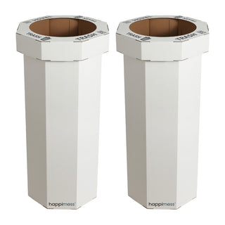 Wave 25-Gallon Traditional Classic Disposable Corrugated Cardboard Event Trash Can and Recycling Bin