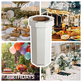 Wave 25-Gallon Traditional Classic Disposable Corrugated Cardboard Event Trash Can and Recycling Bin