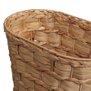 Barkora Rustic Farmhouse Handwoven Water Hyacinth 4.5-Gallon Tapered Oval Wicker Watebasket