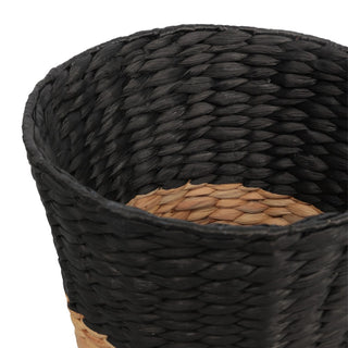 Granivox Contemporary Bohemian Two-Tone Handwoven Water Hyacinth 3.1-Gallon Tapered Round Wicker Watebasket