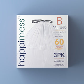 Drawstring Trash Bags/Can Liner (60-Count, 3-Packs of 20 Liners)