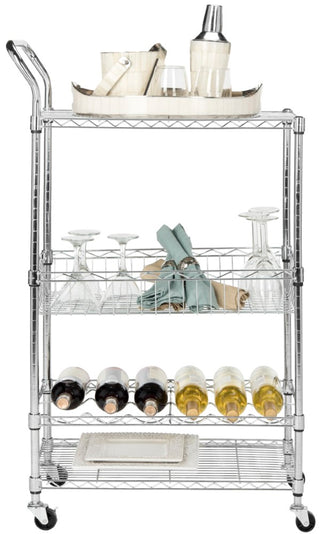 Starpetal 3-Shelf Adjustable Kitchen Cart with Wine Storage