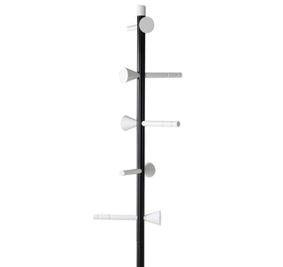 hiden 70.4" 5-Hook Metal Coat Rack, Black/White