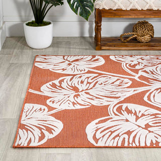 Livid High-Low Two-Tone Monstera Leaf Indoor/Outdoor Area Rug