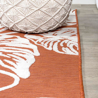 Livid High-Low Two-Tone Monstera Leaf Indoor/Outdoor Area Rug