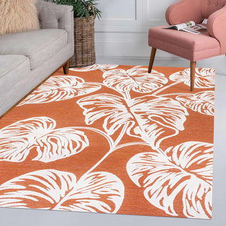 Livid High-Low Two-Tone Monstera Leaf Indoor/Outdoor Area Rug