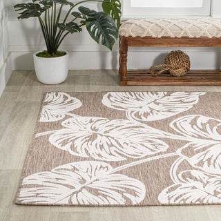 Livid High-Low Two-Tone Monstera Leaf Indoor/Outdoor Area Rug