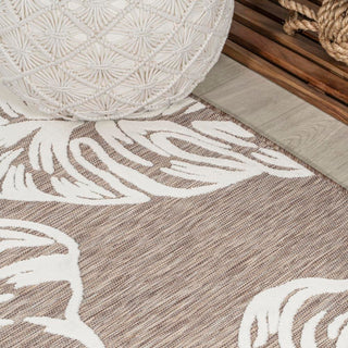 Livid High-Low Two-Tone Monstera Leaf Indoor/Outdoor Area Rug