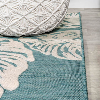 Livid High-Low Two-Tone Monstera Leaf Indoor/Outdoor Area Rug