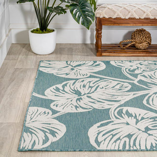 Livid High-Low Two-Tone Monstera Leaf Indoor/Outdoor Area Rug