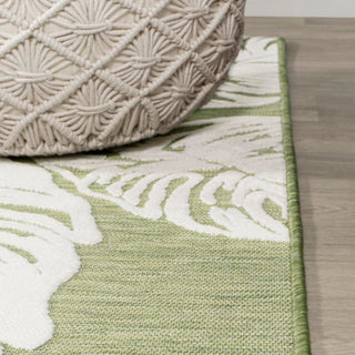 Livid High-Low Two-Tone Monstera Leaf Indoor/Outdoor Area Rug