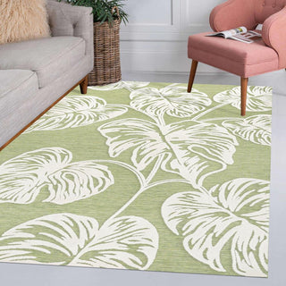 Livid High-Low Two-Tone Monstera Leaf Indoor/Outdoor Area Rug