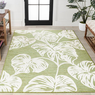 Livid High-Low Two-Tone Monstera Leaf Indoor/Outdoor Area Rug