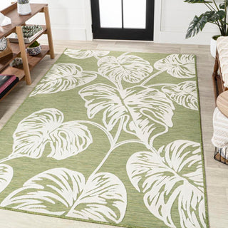 Livid High-Low Two-Tone Monstera Leaf Indoor/Outdoor Area Rug