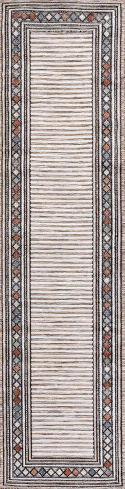 Well High-Low Modern Diamond Border Indoor/Outdoor Area Rug