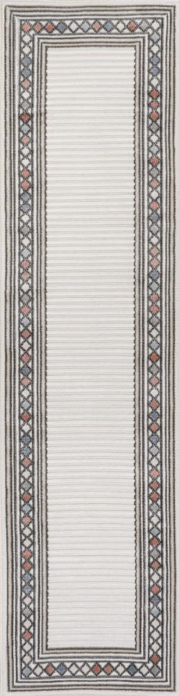 Well High-Low Modern Diamond Border Indoor/Outdoor Area Rug