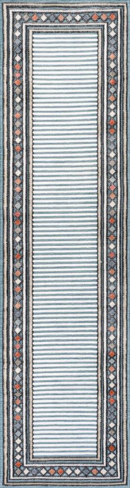 Well High-Low Modern Diamond Border Indoor/Outdoor Area Rug