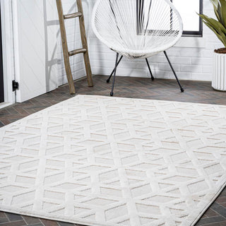 Celia neutral Geometric Indoor/outdoor Area Rug