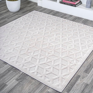 Celia neutral Geometric Indoor/outdoor Area Rug