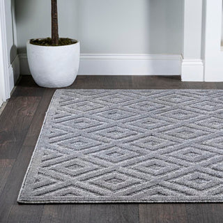 Zachariah neutral Diamond Trellis Indoor/outdoor Area Rug