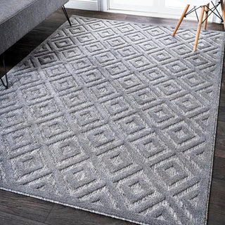 Zachariah neutral Diamond Trellis Indoor/outdoor Area Rug