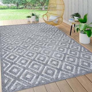 Zachariah neutral Diamond Trellis Indoor/outdoor Area Rug