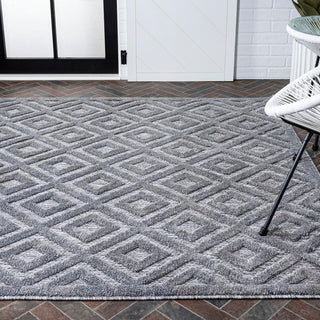 Zachariah neutral Diamond Trellis Indoor/outdoor Area Rug