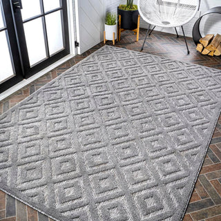 Zachariah neutral Diamond Trellis Indoor/outdoor Area Rug