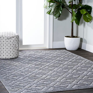 Zachariah neutral Diamond Trellis Indoor/outdoor Area Rug