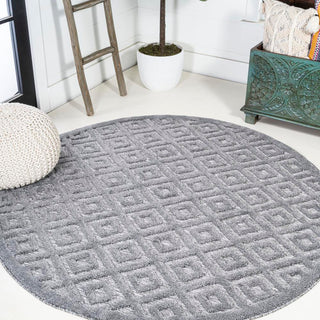 Zachariah neutral Diamond Trellis Indoor/outdoor Area Rug