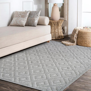 Zachariah neutral Diamond Trellis Indoor/outdoor Area Rug