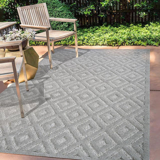 Zachariah neutral Diamond Trellis Indoor/outdoor Area Rug