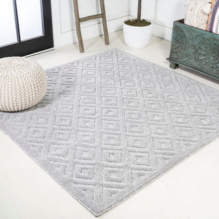 Zachariah neutral Diamond Trellis Indoor/outdoor Area Rug