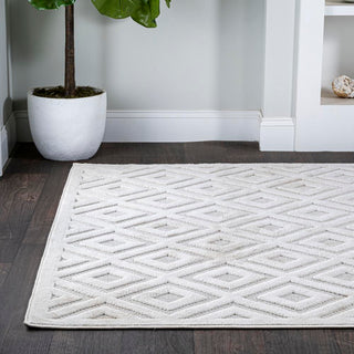 Zachariah neutral Diamond Trellis Indoor/outdoor Area Rug