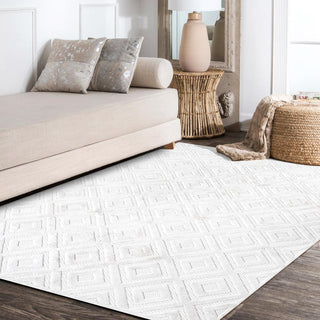 Zachariah neutral Diamond Trellis Indoor/outdoor Area Rug