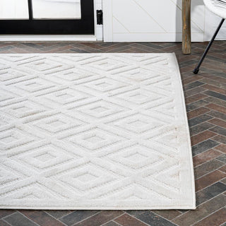 Zachariah neutral Diamond Trellis Indoor/outdoor Area Rug