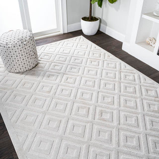 Zachariah neutral Diamond Trellis Indoor/outdoor Area Rug