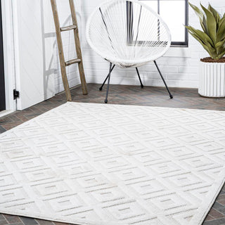 Zachariah neutral Diamond Trellis Indoor/outdoor Area Rug