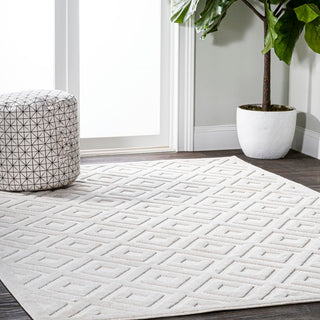 Zachariah neutral Diamond Trellis Indoor/outdoor Area Rug