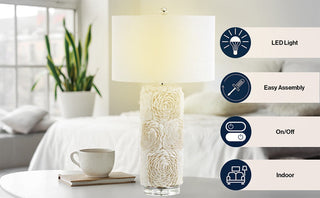 Kendrick 28.5" Seashell/Resin/Crystal LED Table Lamp