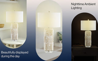 Kendrick 28.5" Seashell/Resin/Crystal LED Table Lamp