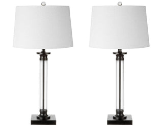 Jaxen 30" Glass and Metal LED Table Lamp, Set of 2