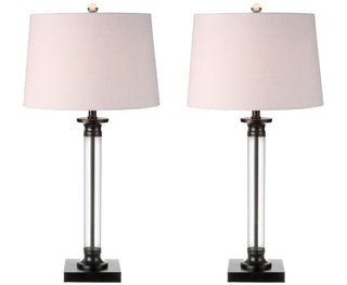 Jaxen 30" Glass and Metal LED Table Lamp, Set of 2