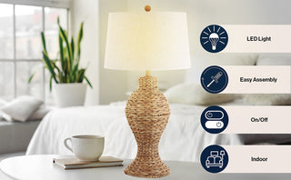 Kyla 31" Seagrass Weave LED Table Lamp