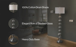 Royal 60.5" Glass/Metal LED Floor Lamp