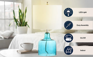 Javor 19" Glass Bell LED Table Lamp