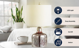 Javor 19" Glass Bell LED Table Lamp